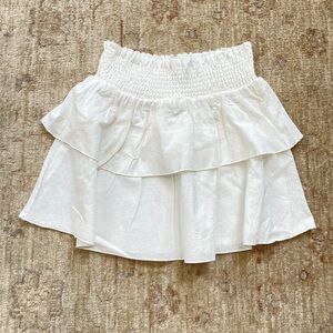 Chic White Layered Mini Skirt